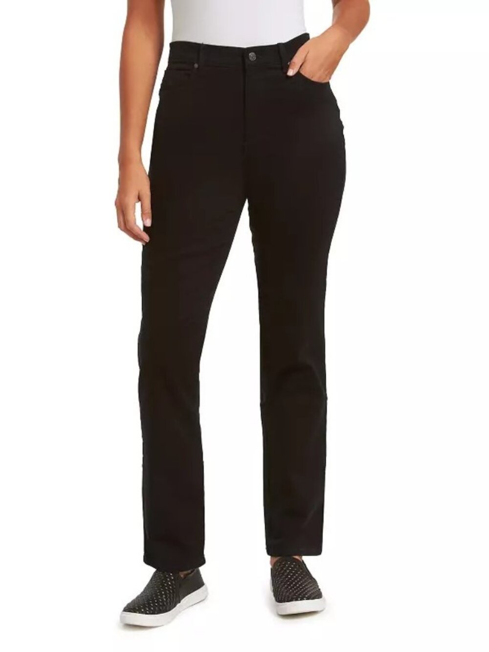 Women's Gloria Vanderbilt Amanda Corduroy 5 Pocket Jeans, Size: 18 Short, Black